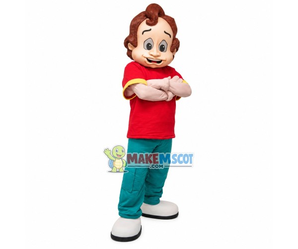 Foreign Boy With Natural Curly Hair Mascot Costume Foreign Boy With Natural Curly Hair Mascot Costume