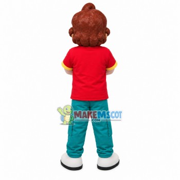 Foreign Boy With Natural Curly Hair Mascot Costume Foreign Boy With Natural Curly Hair Mascot Costume