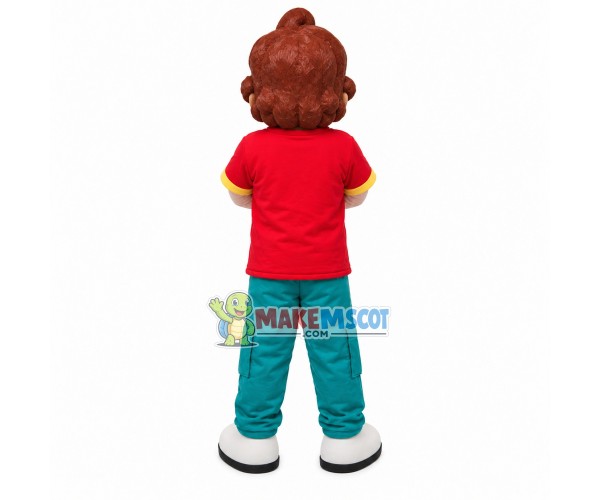 Foreign Boy With Natural Curly Hair Mascot Costume Foreign Boy With Natural Curly Hair Mascot Costume