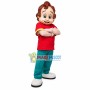 Foreign Boy With Natural Curly Hair Mascot Costume