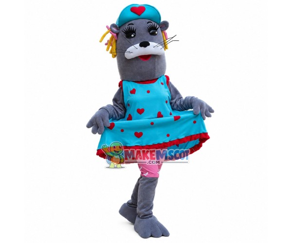 Elegant Lady The Slim Sea Lion Mascot Costume Elegant Lady The Slim Sea Lion Mascot Costume