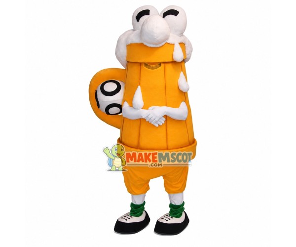 Overflowing Wooden Beer Mug Mascot Costume Overflowing Wooden Beer Mug Mascot Costume