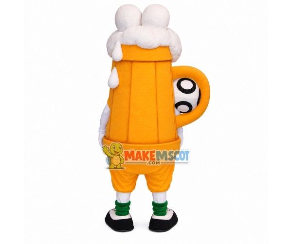 Overflowing Wooden Beer Mug Mascot Costume Overflowing Wooden Beer Mug Mascot Costume