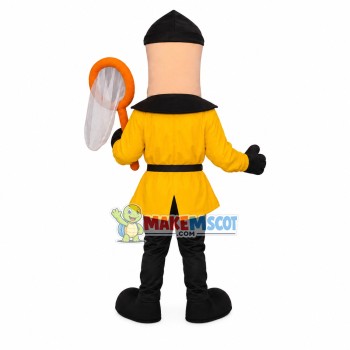 Big Nose Doll Holding Fishing Net Mascot Costume Big Nose Doll Holding Fishing Net Mascot Costume