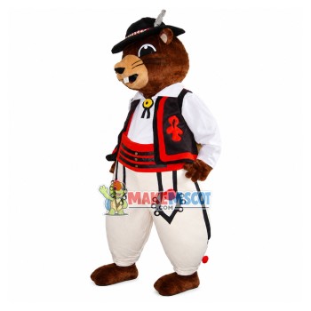 Mr Squirrel In Characteristic National Outfit Mascot Costume