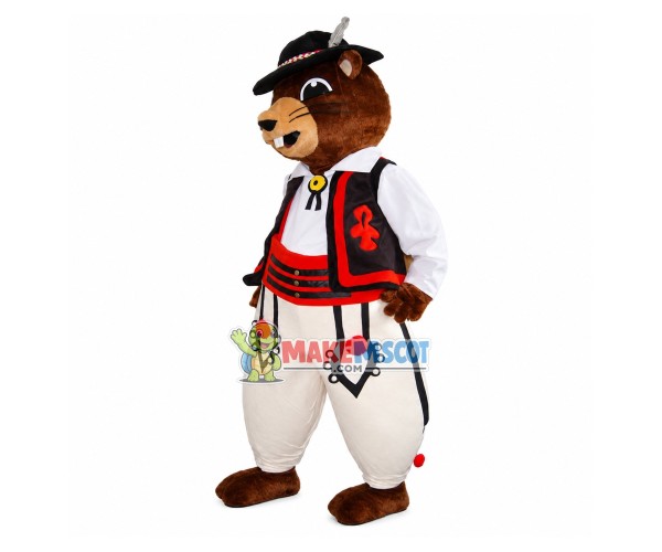 Mr Squirrel In Characteristic National Outfit Mascot Costume Mr Squirrel In Characteristic National Outfit Mascot Costume