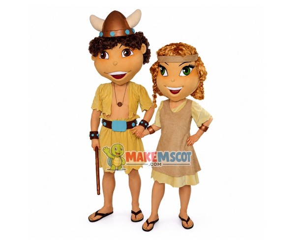 Affectionate Young Prince Couple Mascot Costume Affectionate Young Prince Couple Mascot Costume