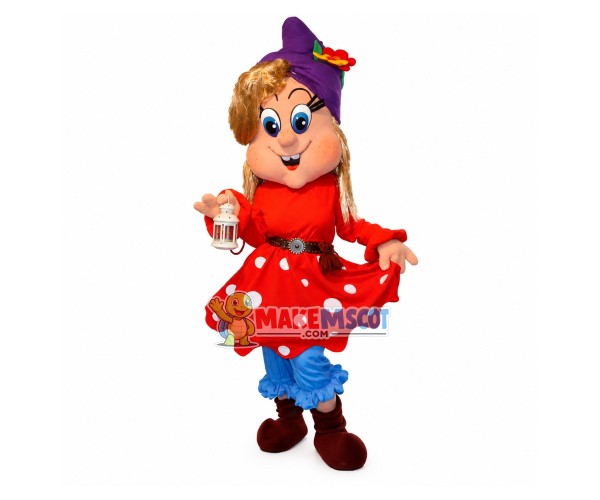 Freckled Girl In Dance Class Mascot Costume