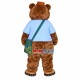 Distressed Postman Brown Bear Mascot Costume