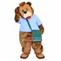Distressed Postman Brown Bear Mascot Costume