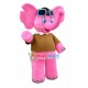 Glamour Girl Elephant In Khaki Shirt Mascot Costume Glamour Girl Elephant In Khaki Shirt Mascot Costume