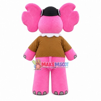 Glamour Girl Elephant In Khaki Shirt Mascot Costume Glamour Girl Elephant In Khaki Shirt Mascot Costume