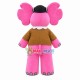 Glamour Girl Elephant In Khaki Shirt Mascot Costume Glamour Girl Elephant In Khaki Shirt Mascot Costume