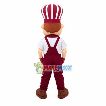 Experienced Pastry Chef In the Cafe Mascot Costume Experienced Pastry Chef In the Cafe Mascot Costume