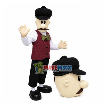 Bearded Pub Waiter Mascot Costume Bearded Pub Waiter Mascot Costume
