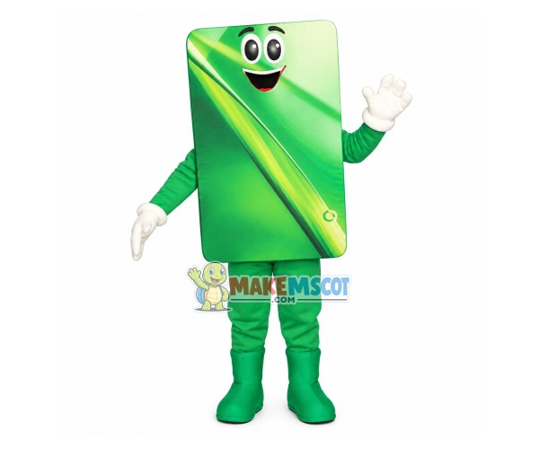 Green Member Point Card Mascot Costume Green Member Point Card Mascot Costume
