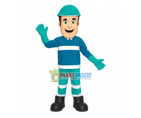Friendly Professional Dredge Worker Mascot Costume Friendly Professional Dredge Worker Mascot Costume