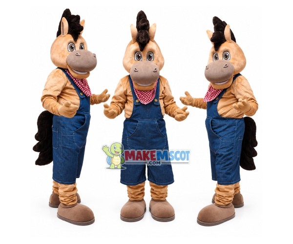 Handsome Vineyard Owner Horse Mascot Costume Handsome Vineyard Owner Horse Mascot Costume
