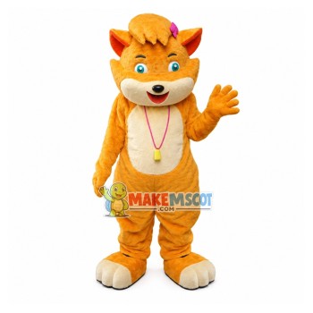 Commanded Yellow Fox Coach Mascot Costume Commanded Yellow Fox Coach Mascot Costume