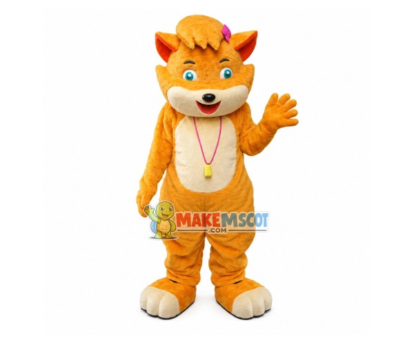 Commanded Yellow Fox Coach Mascot Costume Commanded Yellow Fox Coach Mascot Costume
