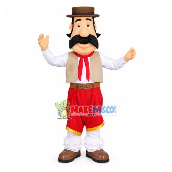 Kind Tavernkeeper In Lace Pants Mascot Costume Kind Tavernkeeper In Lace Pants Mascot Costume