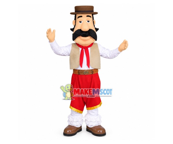 Kind Tavernkeeper In Lace Pants Mascot Costume Kind Tavernkeeper In Lace Pants Mascot Costume