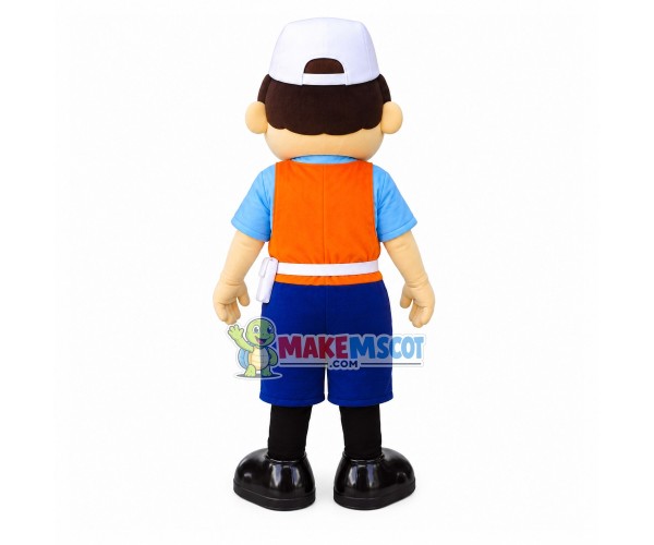 Recycle Bin Staff In Short Apron Mascot Costume