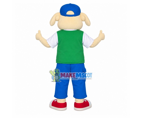 Energetic Boy Pig In Casual Suit Mascot Costume Energetic Boy Pig In Casual Suit Mascot Costume