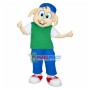 Energetic Boy Pig In Casual Suit Mascot Costume