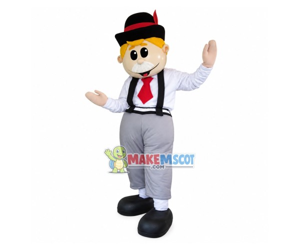 Perfectly Performing Old Theater Actor Mascot Costume Perfectly Performing Old Theater Actor Mascot Costume