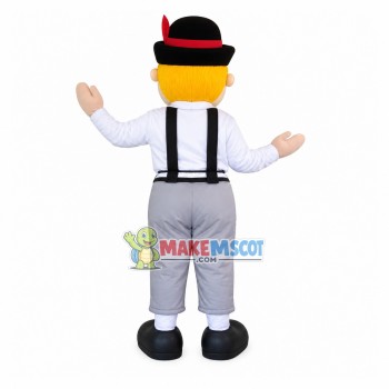 Perfectly Performing Old Theater Actor Mascot Costume Perfectly Performing Old Theater Actor Mascot Costume