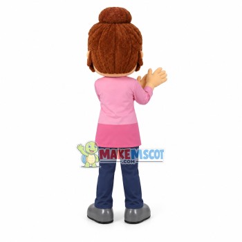 Plainly Dressed Rural Female Teacher Mascot Costume