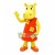 Beautiful Yellow Hippo Wearing Flower Dress Mascot Costume