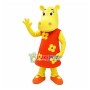 Beautiful Yellow Hippo Wearing Flower Dress Mascot Costume