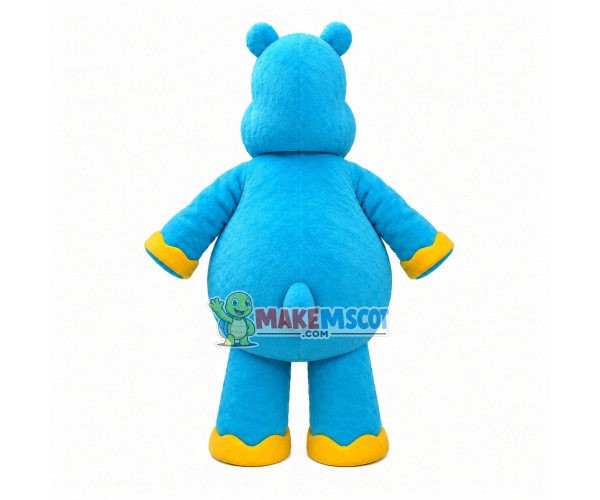 Blue Hippo With Innocent Smiley Face Mascot Costume Blue Hippo With Innocent Smiley Face Mascot Costume