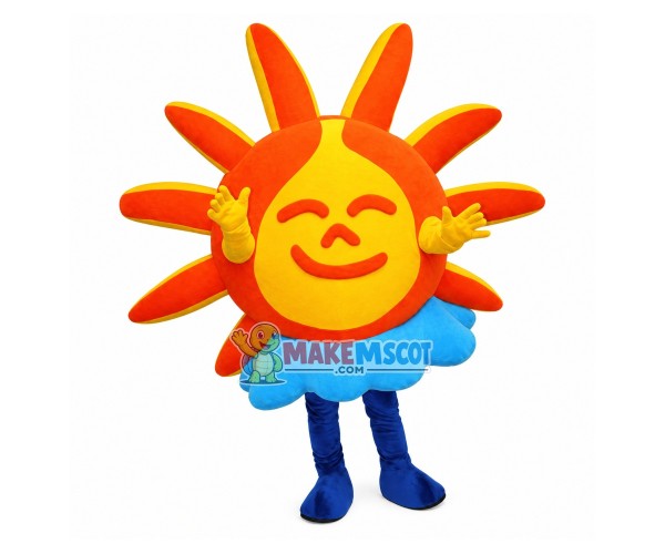 The Sun Above Clouds Cartoon Mascot Costume The Sun Above Clouds Cartoon Mascot Costume