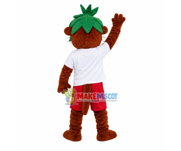 The Tiger With Leaves On Head Mascot Costume The Tiger With Leaves On Head Mascot Costume