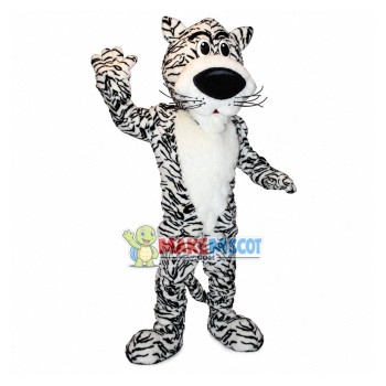 Big-nosed Adult White Tiger Mascot Costume