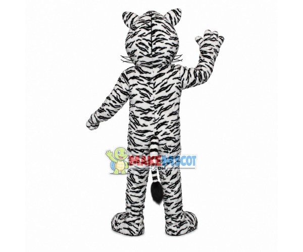 Big-nosed Adult White Tiger Mascot Costume Big-nosed Adult White Tiger Mascot Costume