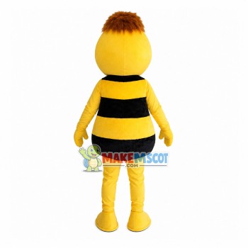 Brown Haired Puzzled Little Bee Mascot Costume Brown Haired Puzzled Little Bee Mascot Costume