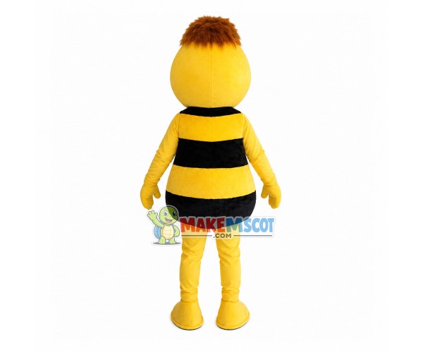 Brown Haired Puzzled Little Bee Mascot Costume Brown Haired Puzzled Little Bee Mascot Costume