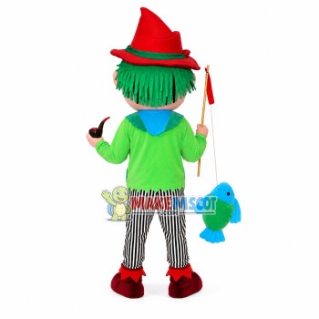 Sloppy Angler With Green Hair Mascot Costume Sloppy Angler With Green Hair Mascot Costume