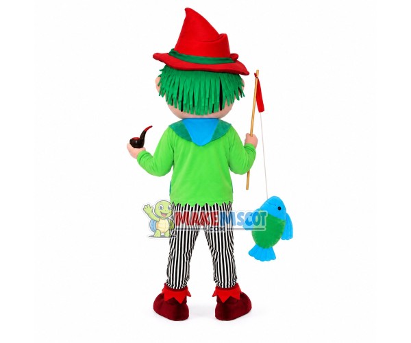 Sloppy Angler With Green Hair Mascot Costume Sloppy Angler With Green Hair Mascot Costume