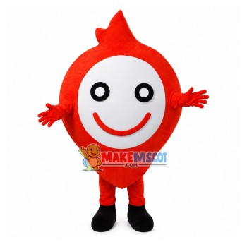 Round Shaped Red Smiley Doll Mascot Costume