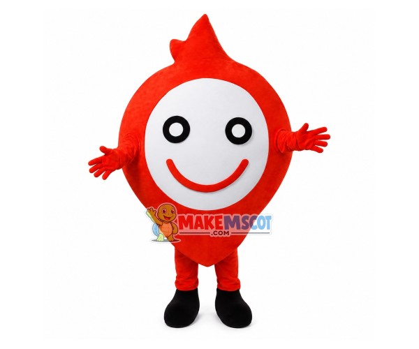 Round Shaped Red Smiley Doll Mascot Costume Round Shaped Red Smiley Doll Mascot Costume