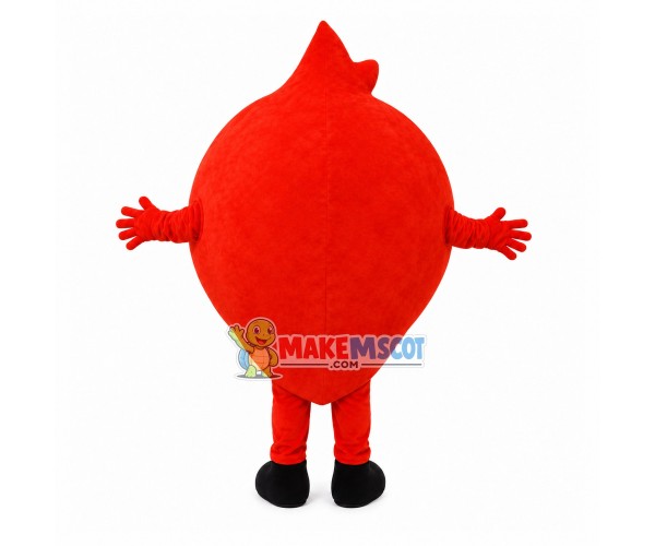 Round Shaped Red Smiley Doll Mascot Costume Round Shaped Red Smiley Doll Mascot Costume