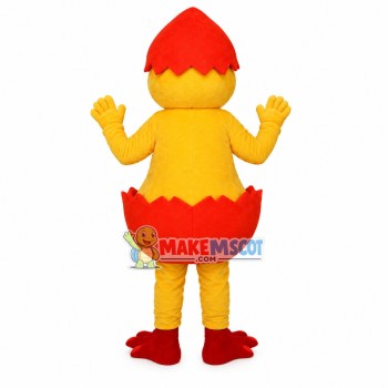 Duck With Orange Broken Eggshell Mascot Costume