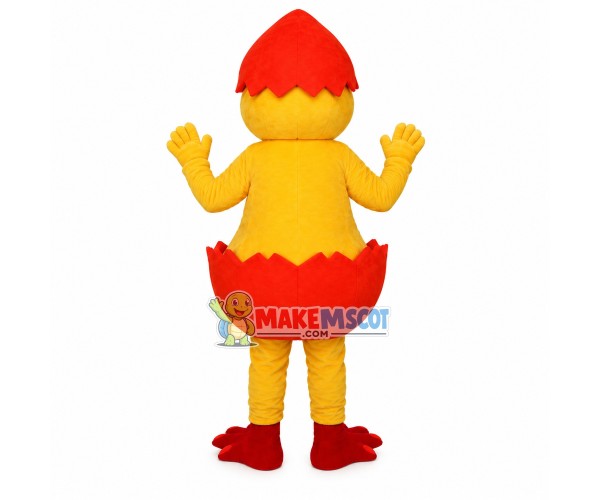Duck With Orange Broken Eggshell Mascot Costume Duck With Orange Broken Eggshell Mascot Costume