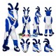 Blue & White Antelope Athlete Mascot Costume Blue & White Antelope Athlete Mascot Costume