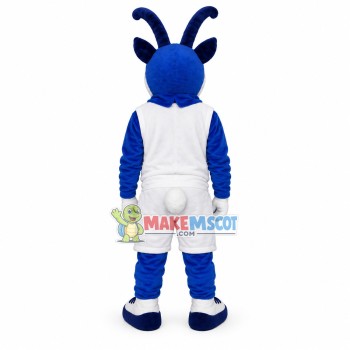 Blue & White Antelope Athlete Mascot Costume Blue & White Antelope Athlete Mascot Costume